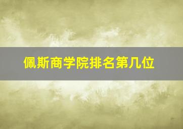 佩斯商学院排名第几位