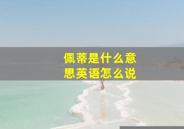 佩蒂是什么意思英语怎么说