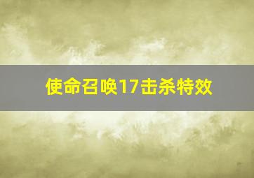 使命召唤17击杀特效