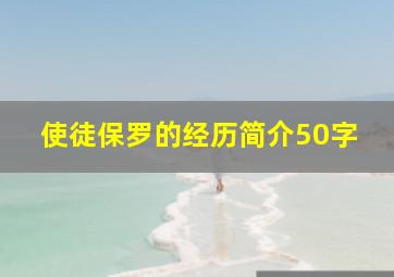 使徒保罗的经历简介50字