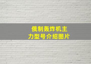 俄制轰炸机主力型号介绍图片