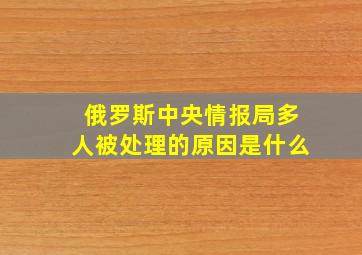 俄罗斯中央情报局多人被处理的原因是什么