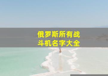 俄罗斯所有战斗机名字大全