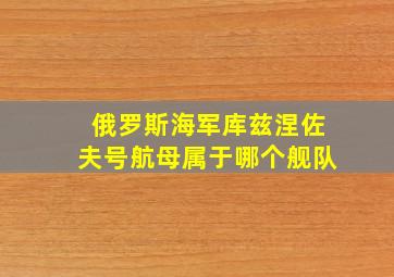 俄罗斯海军库兹涅佐夫号航母属于哪个舰队