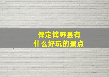 保定博野县有什么好玩的景点