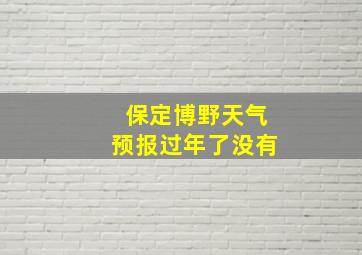 保定博野天气预报过年了没有