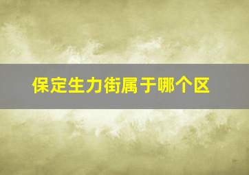 保定生力街属于哪个区