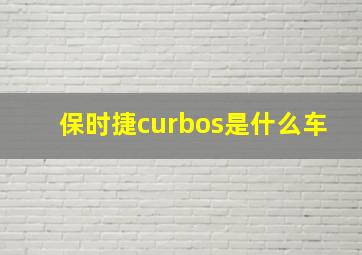 保时捷curbos是什么车