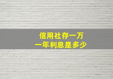 信用社存一万一年利息是多少