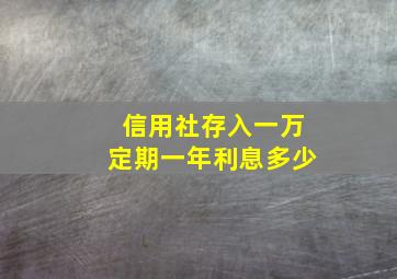 信用社存入一万定期一年利息多少