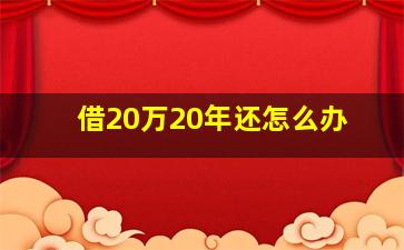 借20万20年还怎么办