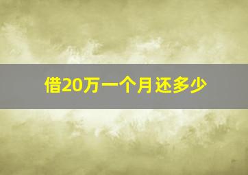 借20万一个月还多少