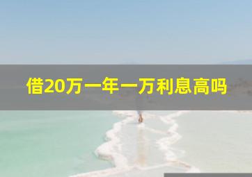 借20万一年一万利息高吗