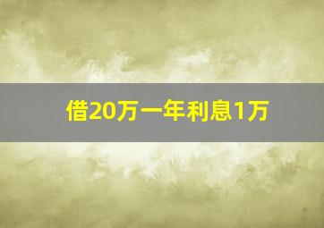 借20万一年利息1万