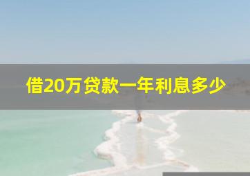 借20万贷款一年利息多少