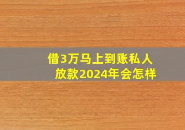 借3万马上到账私人放款2024年会怎样