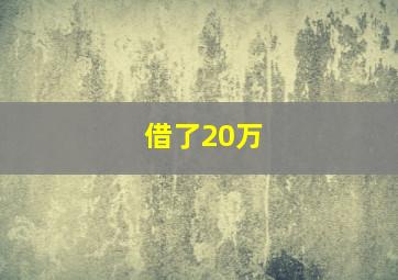 借了20万