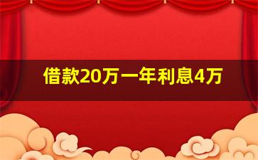 借款20万一年利息4万