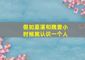 假如蓝湛和魏婴小时候就认识一个人