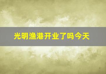 光明渔港开业了吗今天