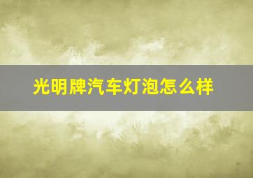 光明牌汽车灯泡怎么样