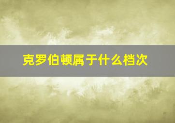 克罗伯顿属于什么档次