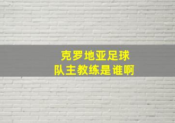 克罗地亚足球队主教练是谁啊