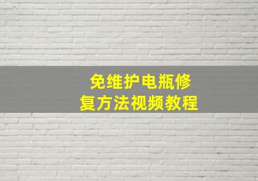 免维护电瓶修复方法视频教程