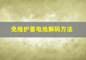 免维护蓄电池解码方法