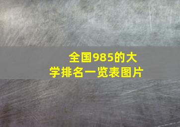 全国985的大学排名一览表图片