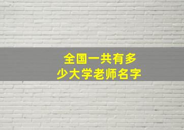 全国一共有多少大学老师名字