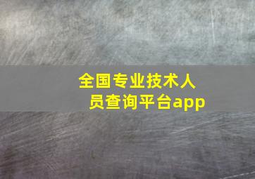 全国专业技术人员查询平台app