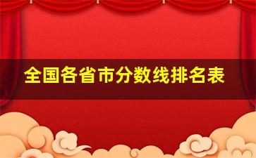 全国各省市分数线排名表