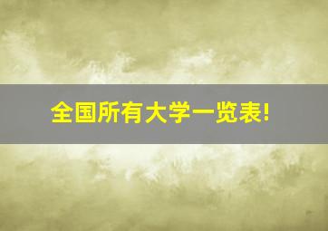 全国所有大学一览表!