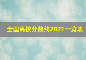 全国高校分数线2021一览表