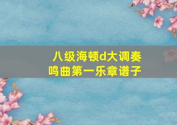 八级海顿d大调奏鸣曲第一乐章谱子