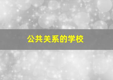 公共关系的学校