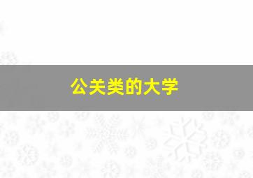 公关类的大学