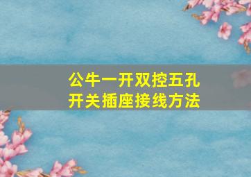 公牛一开双控五孔开关插座接线方法