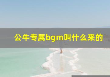 公牛专属bgm叫什么来的