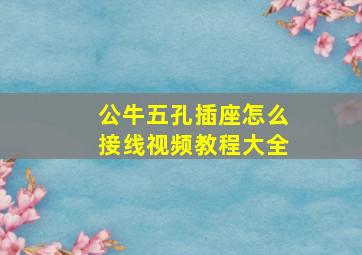 公牛五孔插座怎么接线视频教程大全