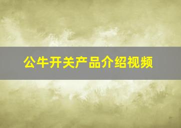 公牛开关产品介绍视频