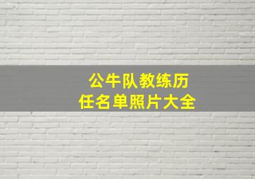 公牛队教练历任名单照片大全