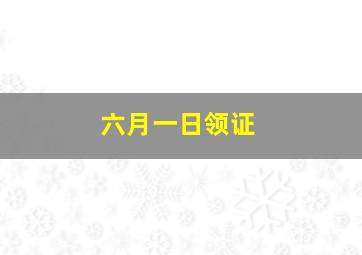 六月一日领证