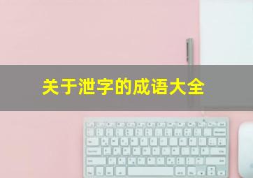 关于泄字的成语大全