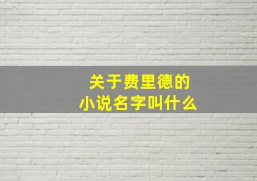 关于费里德的小说名字叫什么