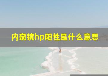 内窥镜hp阳性是什么意思