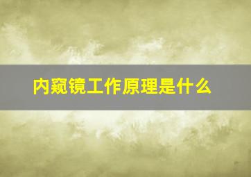 内窥镜工作原理是什么