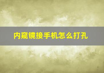 内窥镜接手机怎么打孔