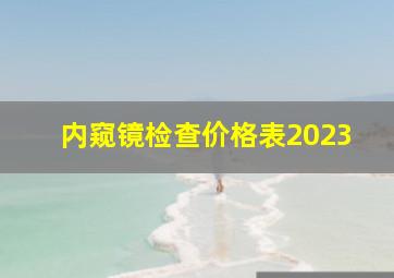 内窥镜检查价格表2023